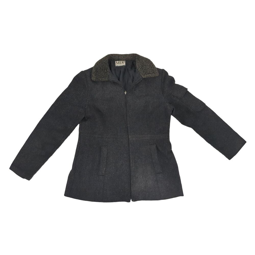 EUC Mario De Pinto Winter Coat Womens M Faux Fur Small Zipper